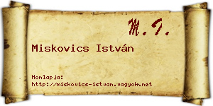 Miskovics István névjegykártya