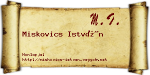 Miskovics István névjegykártya