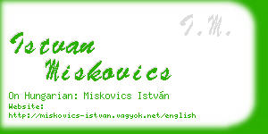 istvan miskovics business card